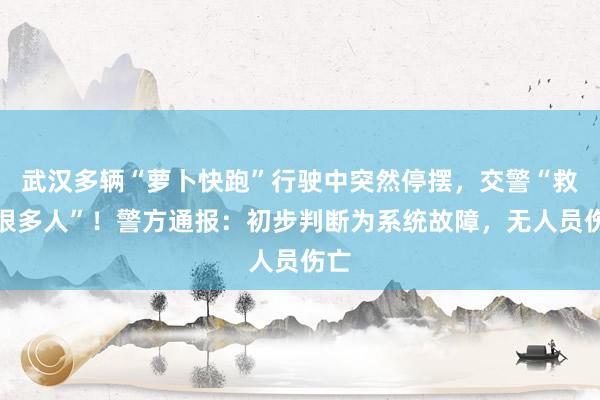 武汉多辆“萝卜快跑”行驶中突然停摆，交警“救了很多人”！警方通报：初步判断为系统故障，无人员伤亡