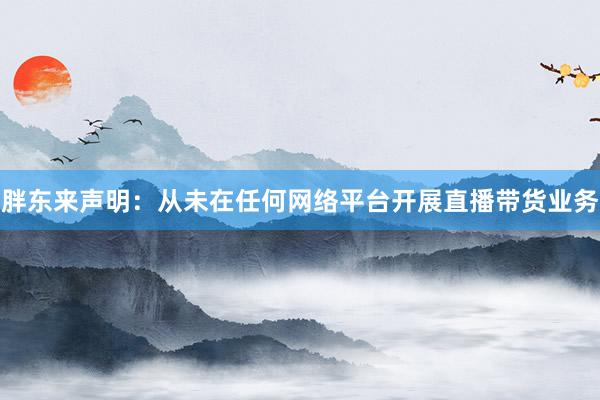 胖东来声明：从未在任何网络平台开展直播带货业务