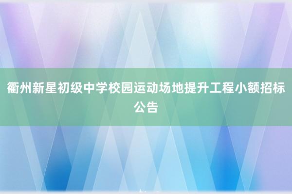 衢州新星初级中学校园运动场地提升工程小额招标公告