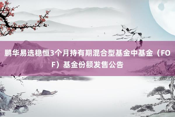 鹏华易选稳恒3个月持有期混合型基金中基金(FOF)基金份额发售公告
