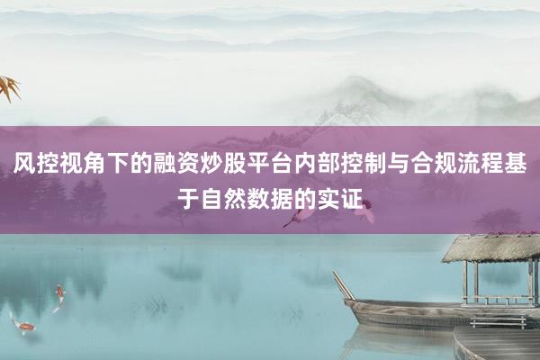 风控视角下的融资炒股平台内部控制与合规流程基于自然数据的实证