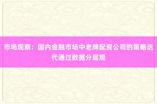 市场观察：国内金融市场中老牌配资公司的策略迭代通过数据分层观