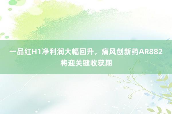 一品红H1净利润大幅回升，痛风创新药AR882将迎关键收获期