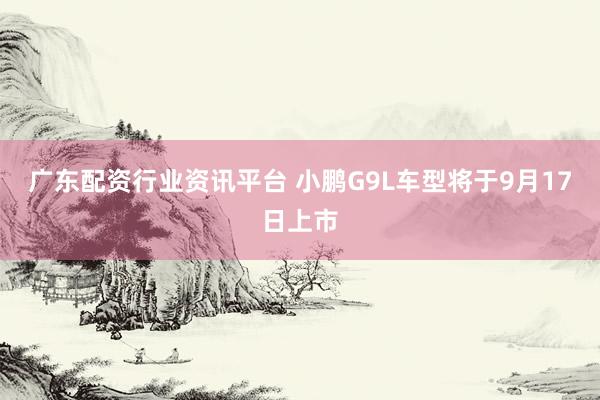 广东配资行业资讯平台 小鹏G9L车型将于9月17日上市