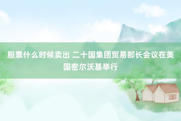 股票什么时候卖出 二十国集团贸易部长会议在美国密尔沃基举行