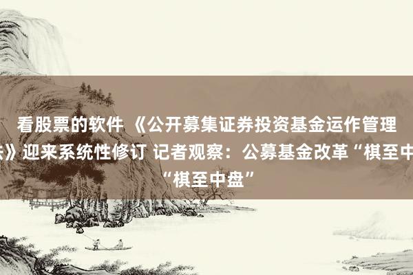 看股票的软件 《公开募集证券投资基金运作管理办法》迎来系统性修订 记者观察：公募基金改革“棋至中盘”